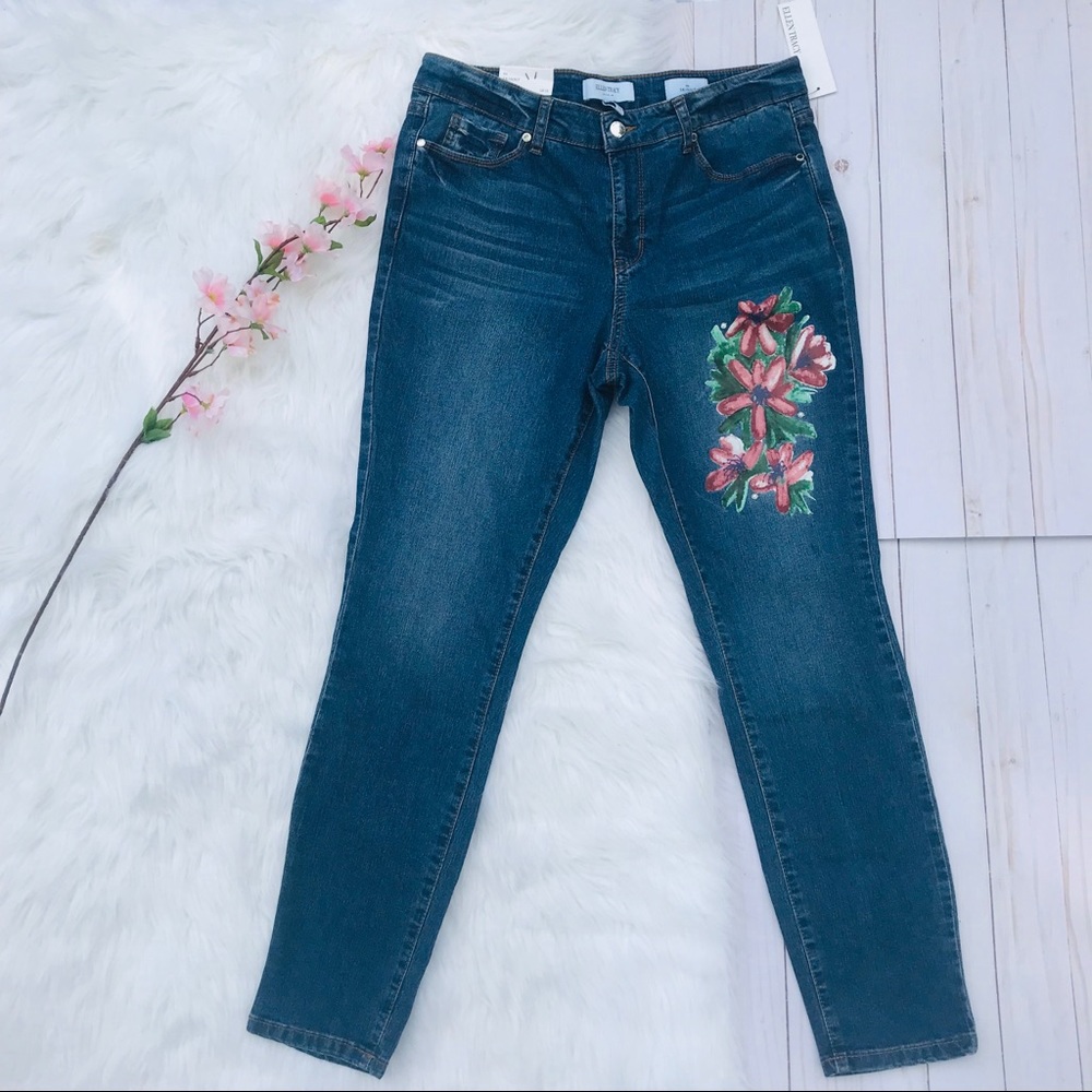 Ellen Tracy day dream flower skinny jeans
